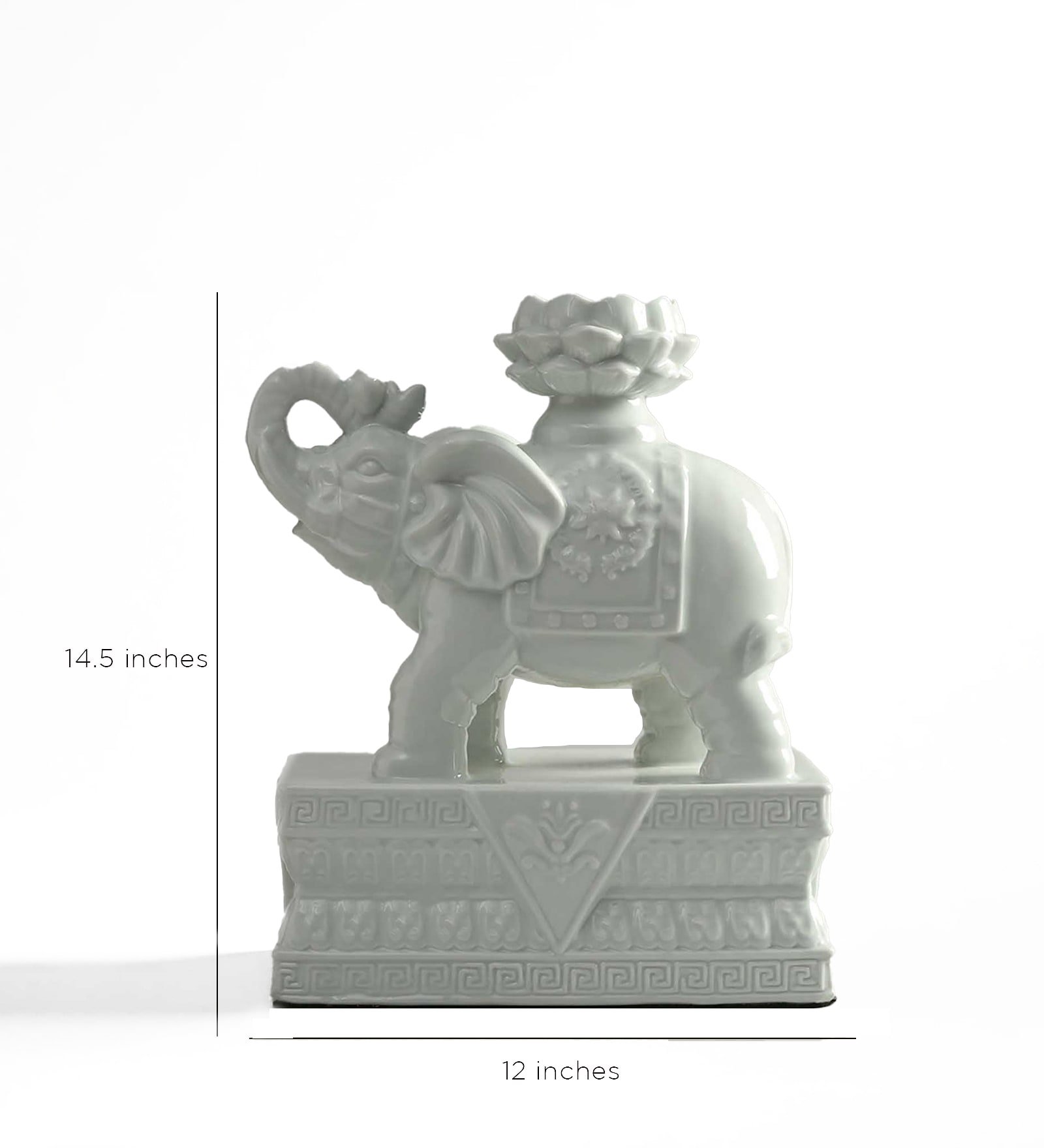 Trumping Elephant White Porcelain Figurine